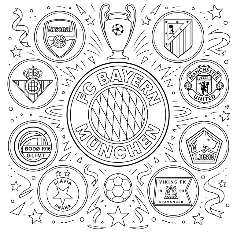 Coloriage à télécharger - Adversaire du Bayern München - Ligue des Champions 2027