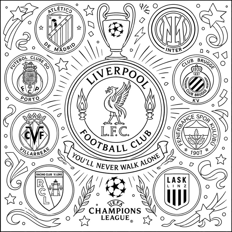 Coloring page Champions League 2027 - Liverpool's opponents