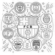 Coloriage à télécharger - Adversaires de Barcelone - Ligue des Champions 2027