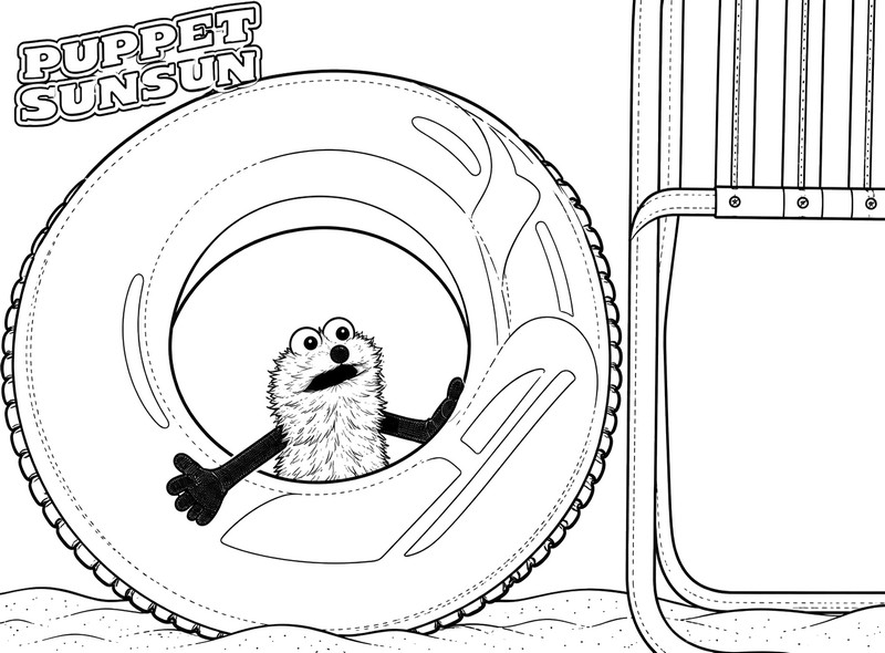 Coloriage à imprimer - A Odaiba - Puppet Sunsun