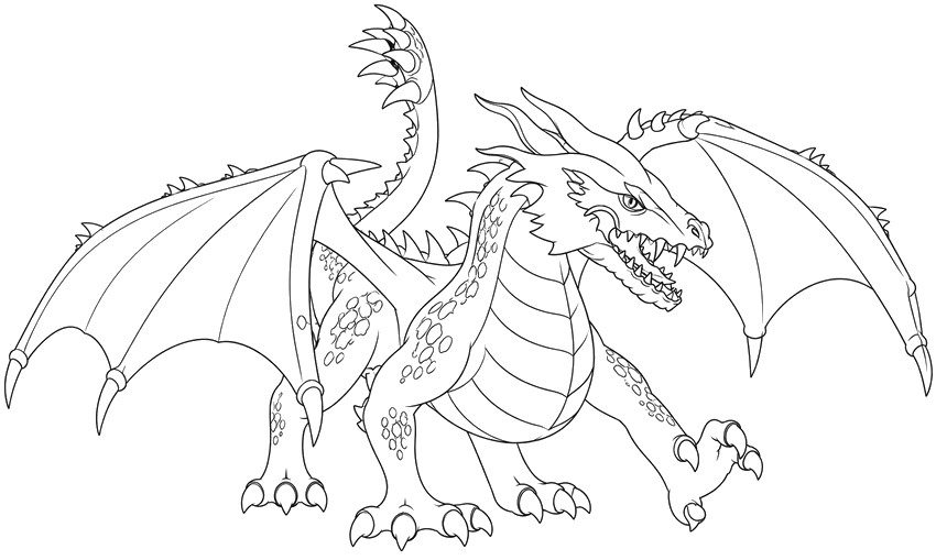 Kostenloses Ausmalbild - Lavadrache - ELDRADOR Creatures - Lavawelt
