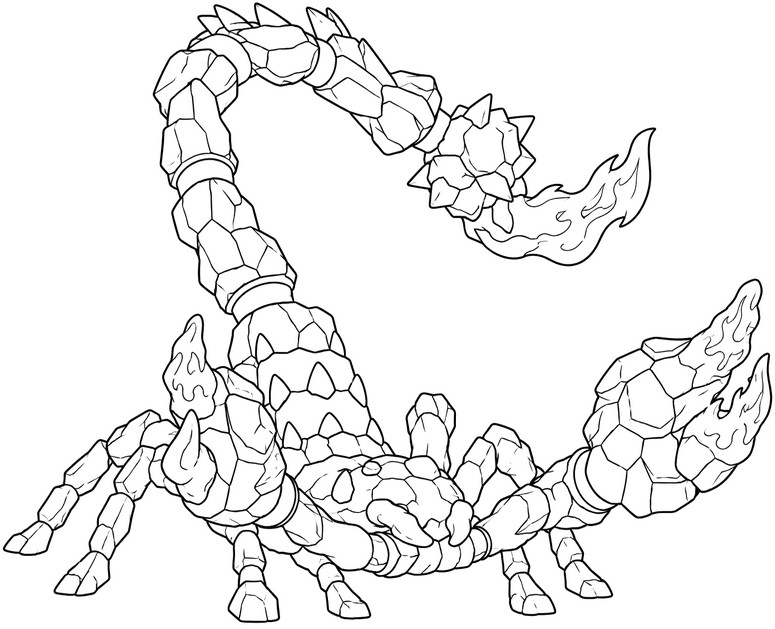 Bild zum Ausmalen - Lavaskorpion - ELDRADOR Creatures - Lavawelt