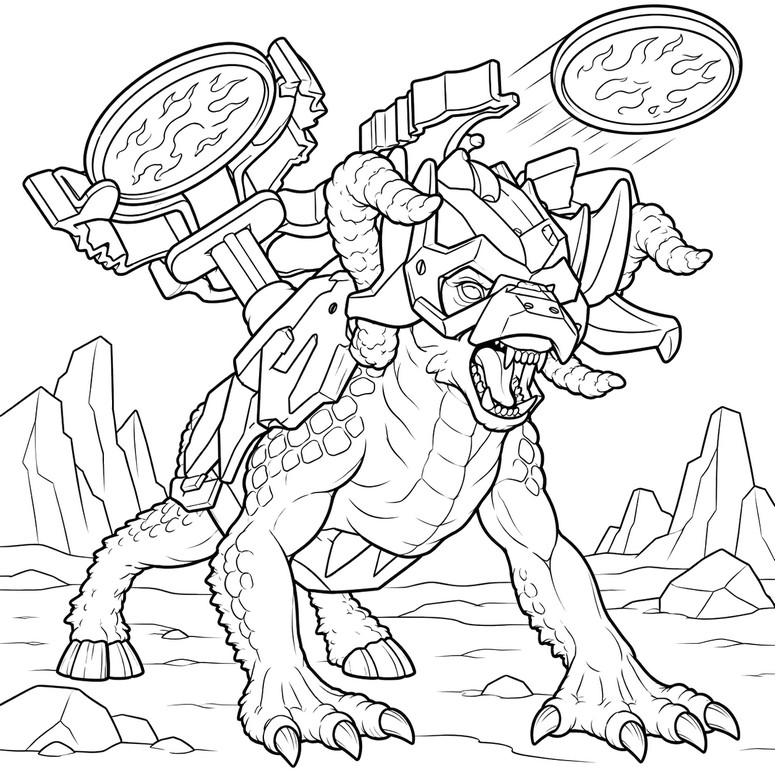 Kostenloses Ausmalbild - Lavabestie - ELDRADOR Creatures - Lavawelt