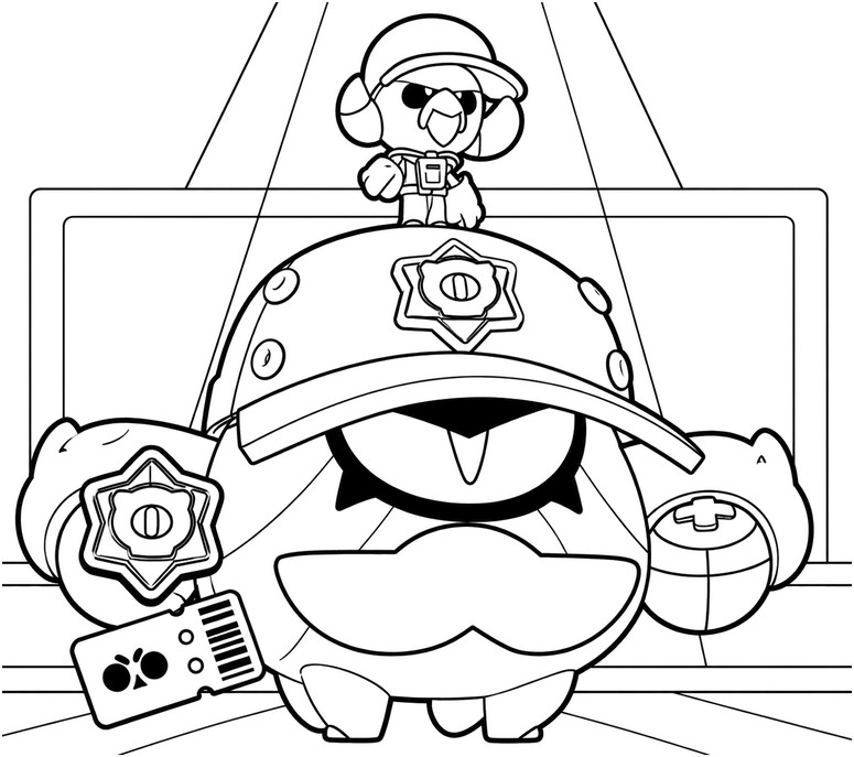 Tisknutelná omalovánka - Head Coach Hank - Brawl Stars - Royal Academy