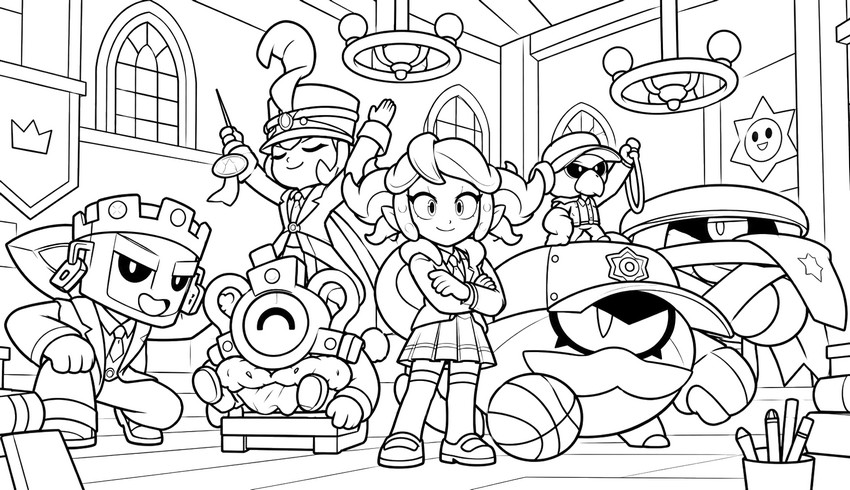 Stránka k vybarvení - Brawl Pass - Brawl Stars - Royal Academy