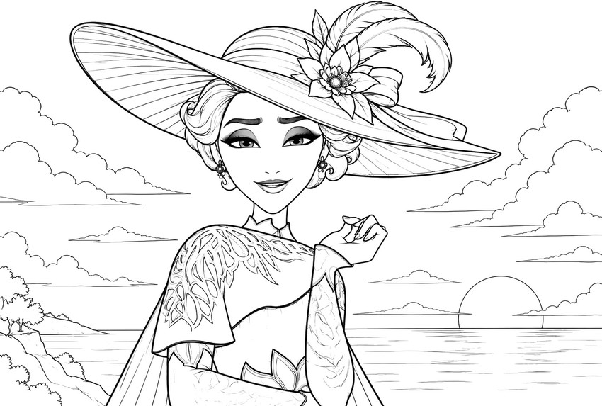 Drawing to color - Queen Celeste - Hexed