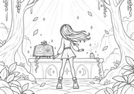 Image to color - Billie in the forest - Hexed