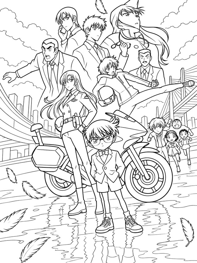 Printable coloring - Poster - Detective Conan: Fallen Angel of the Highway