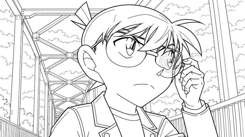 Downloadable coloring - Detection glasses - Detective Conan: Fallen Angel of the Highway