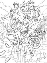 Coloring sheet - Poster - Detective Conan: Fallen Angel of the Highway