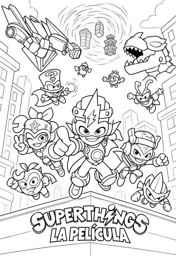 Dibujo para imprimir - Héroes en acción - Superthings: La película