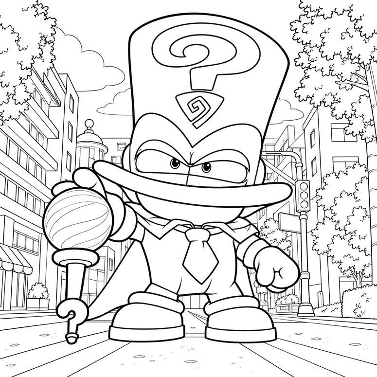 Imagen para colorear - El misterioso maestro - Superthings: La película