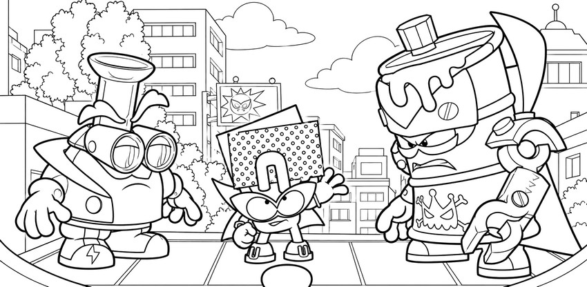 Dibujo para imprimir - El gran enfrentamiento - Superthings: La película