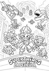 Hoja para colorear - Héroes en acción - Superthings: La película