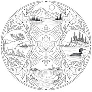 Väritettävä kuva - Kanadassa - Syksy ympäri maailmaa