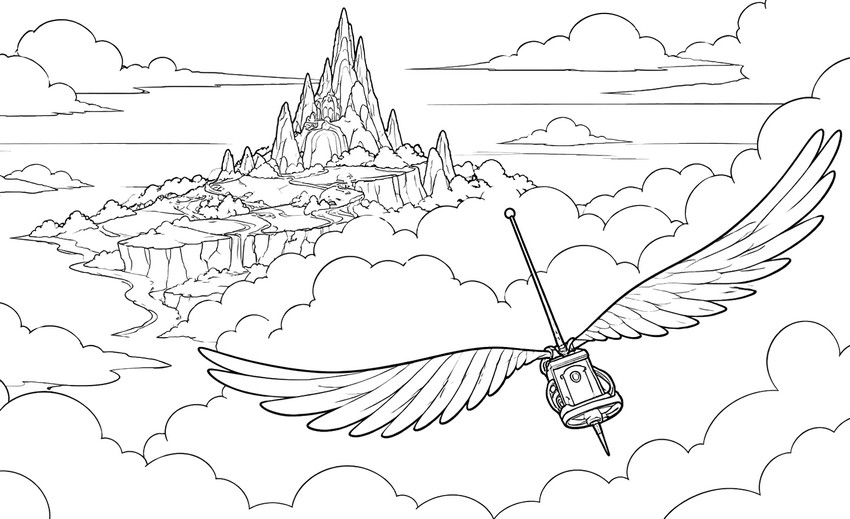 Coloring page - The winged messenger - Unicorn Academy : Island of Magic