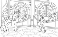 Coloring page - In the stable - Unicorn Academy : Island of Magic