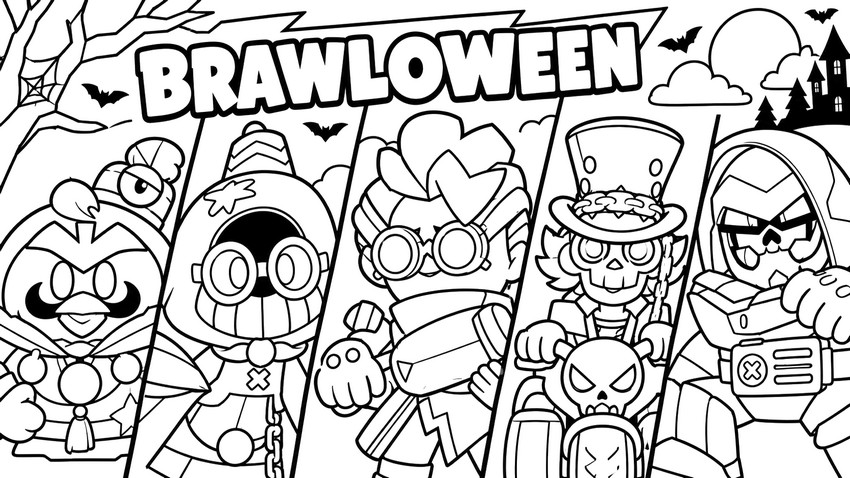Feuille de coloriage - Les nouveaux skins - Brawl-O-Ween 2026