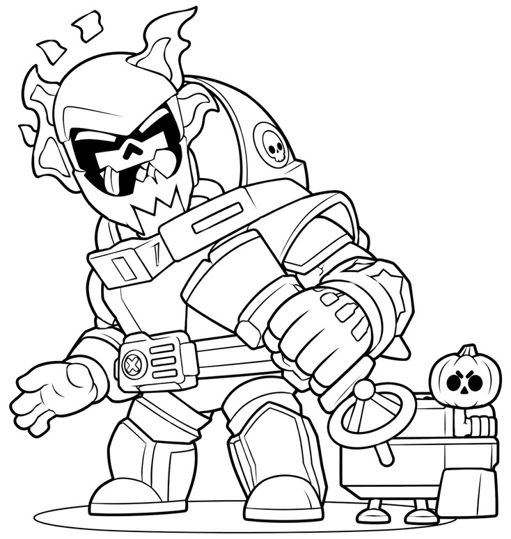 Coloriage - Damian Robo-Alien - Brawl-O-Ween 2026