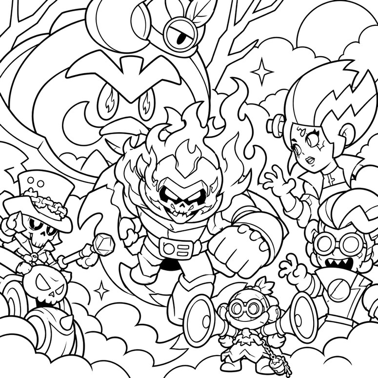 Dessin à colorier - Halloween - Brawl-O-Ween 2026