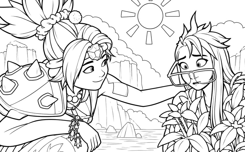Coloring sheet - Jo and Raissa - Forgotten Island