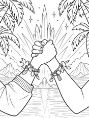 Coloring sheet - The friendship pact - Forgotten Island