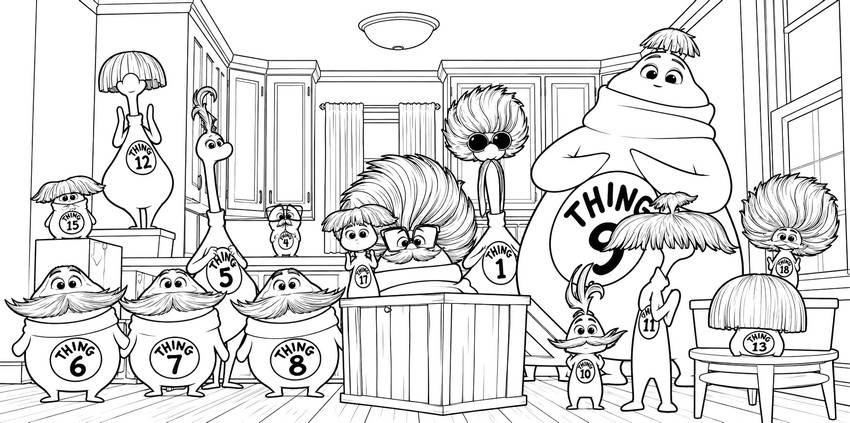 Free coloring page - The Things family - The Cat In The Hat 2026