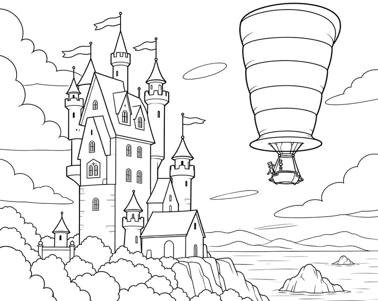 Image to color - In a hot air balloon - The Cat In The Hat 2026