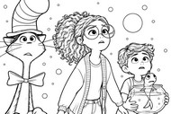 Free coloring page - Gabby, Sebastian and the fish - The Cat In The Hat 2026