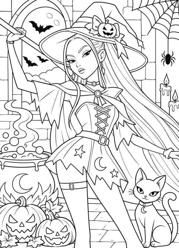Printable coloring - Mira - Kpop Demon Hunters - Halloween