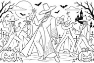 Downloadable coloring - Saja Boys - Kpop Demon Hunters - Halloween