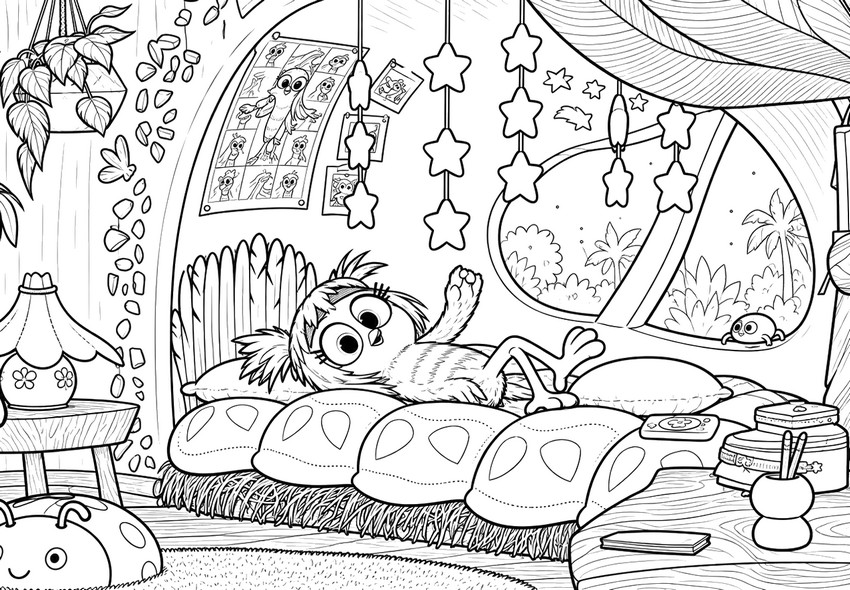 Coloring page - The Starry Room - The Angry Birds Movie 3