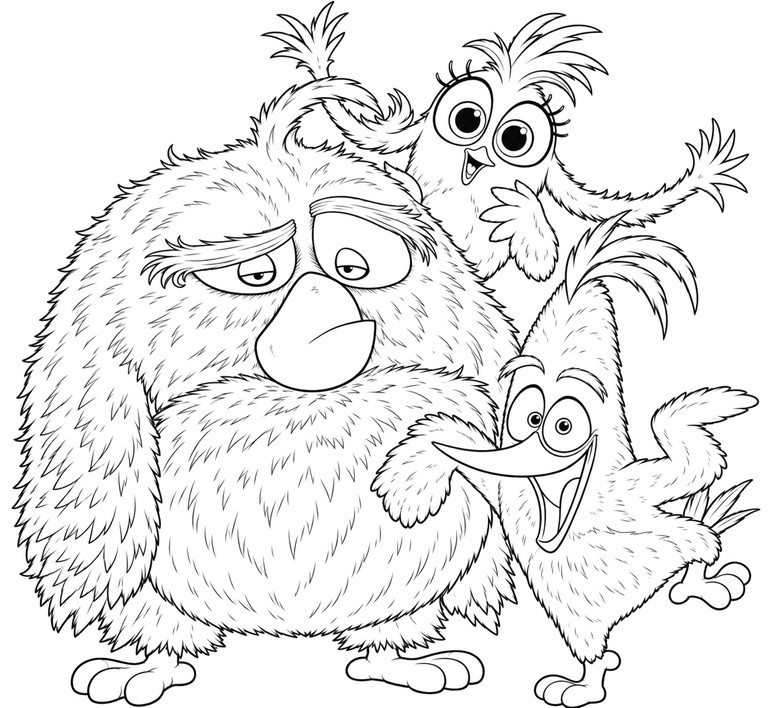 Coloring sheet - Bomb, Matilda and Chuck - The Angry Birds Movie 3