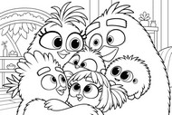 Downloadable coloring - The family - The Angry Birds Movie 3