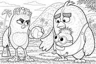 Free coloring page - Red, Silver and Olly - The Angry Birds Movie 3