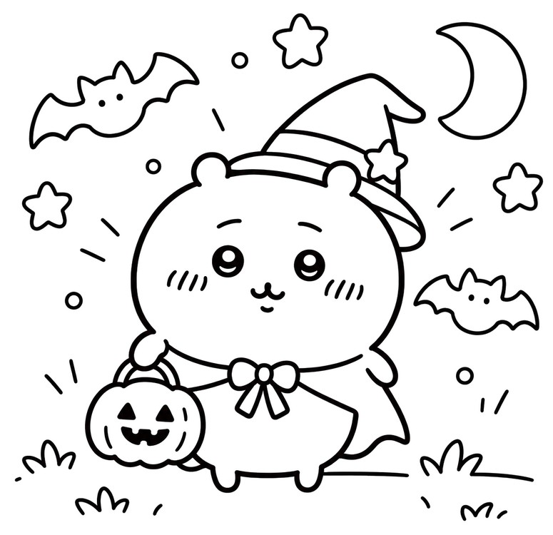 Image to color - Chiikawa - Chiikawa Halloween
