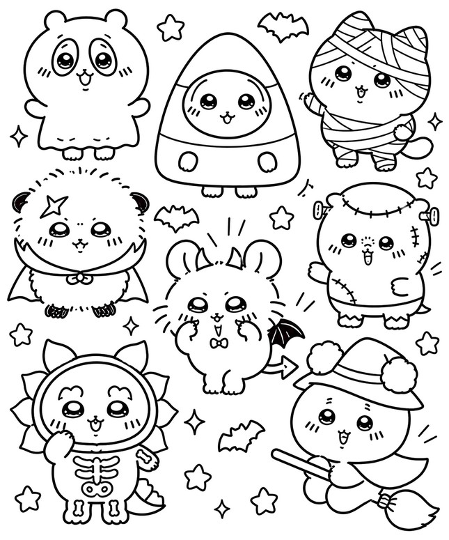 Downloadable coloring - Costumes - Chiikawa Halloween