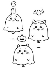 Image to color - Ghosts - Chiikawa Halloween