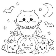 Printable coloring - The Little Vampire - Chiikawa Halloween