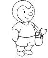 Feuille de coloriage - T'choupi à la plage - T'choupi