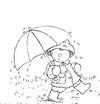 Coloriage gratuit - T'choupi sous la pluie - T'choupi