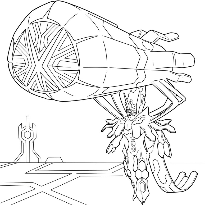 Kolorowanka do druku - Mega Zygarde - Megaewolucje Pokémon z Legends Z-A