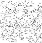 Kolorowanka do pobrania - Mega Clefable i Mega Floette - Megaewolucje Pokémon z Legends Z-A
