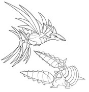 Rysunek do kolorowania - Mega Skarmory i Mega Excadrill - Megaewolucje Pokémon z Legends Z-A