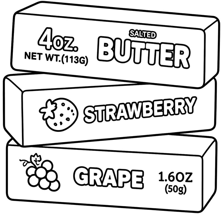 Image to color - Butter, Strawberry and Grape - Squishy Butter