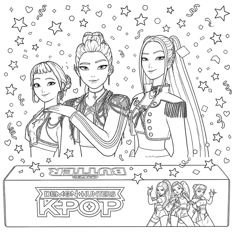 Downloadable coloring - KPop Demon Hunters - Squishy Butter