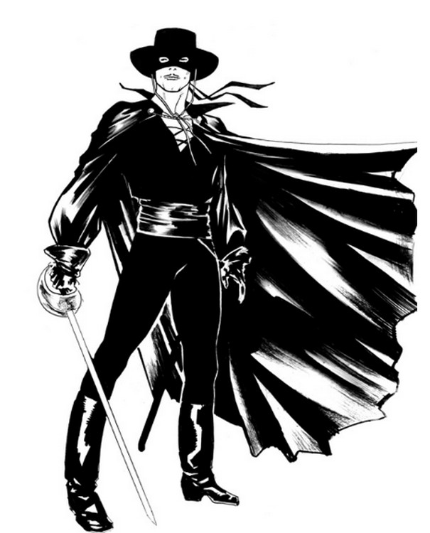 Målarbild att skriva ut - Zorro