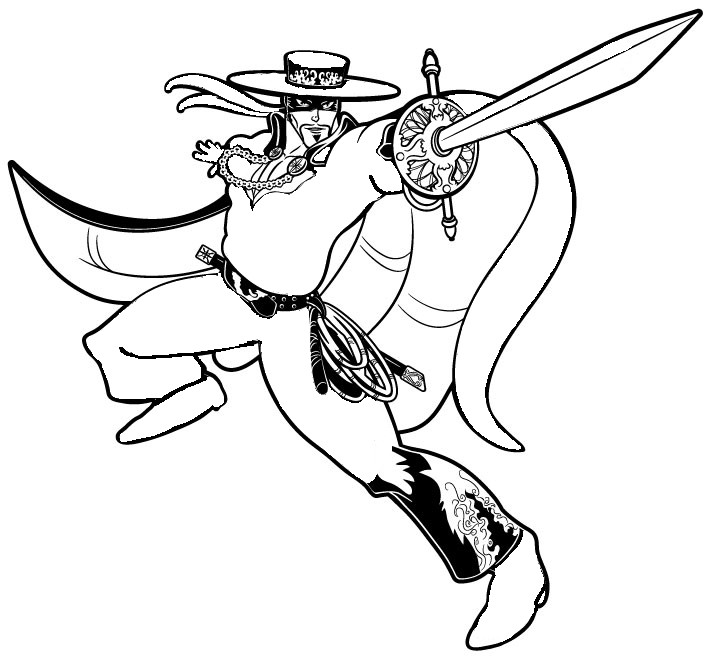 Målarbild att skriva ut - Zorro