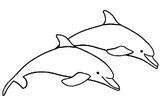Coloring page Dolphins