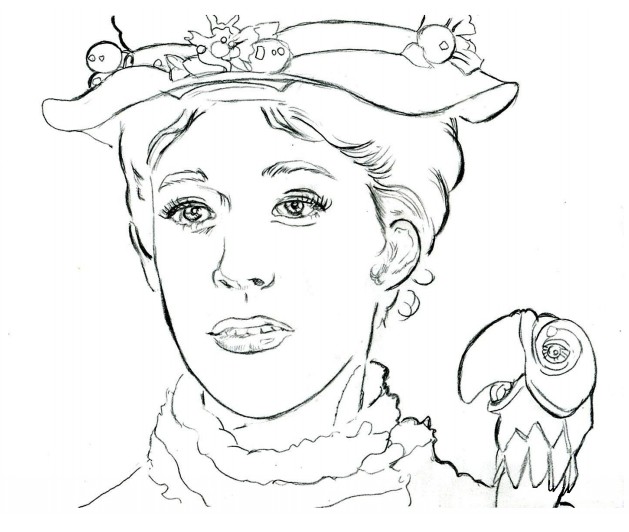 Desenho para colorir Mary Poppins